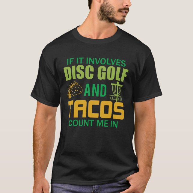 Disk Golf Manar s Taco Frisbee Golfer T Shirt (Framsida)