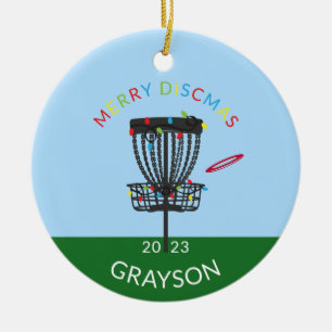 Disk Golf Merry Discmas jul Julgransprydnad Keramik