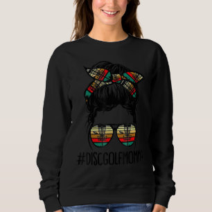 Disk Golf Momma Life Messy Bun Glasses Disk Golf L T Shirt