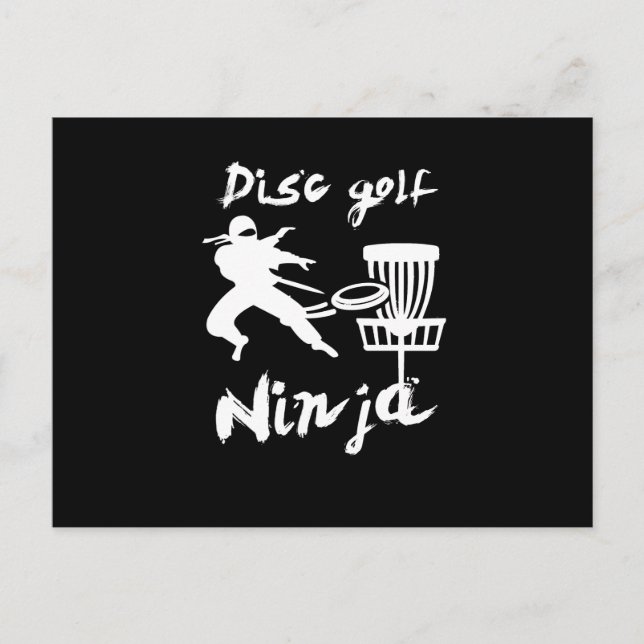 Disk Golf Ninja Golfer Frisbee Player-sport Helg Vykort (Framsida)