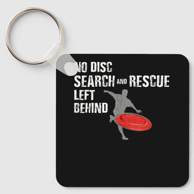 Disk Golf No Disk Search and Rädding Lämnas bakom  Nyckelring (Framsida)