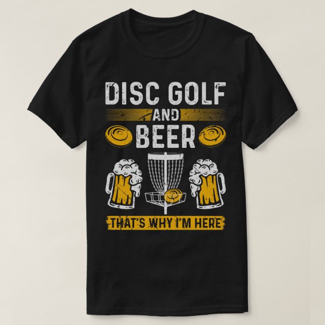 Disk Golf och Beer Funny Golf Disk T Shirt (Design framsida)