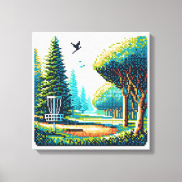 Disk Golf Pixel Art Canvastryck