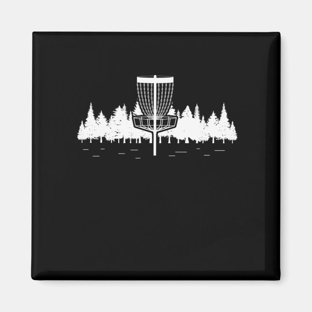 Disk Golf Player Forest Sport Frisbee Disk Golfing Magnet (Framsidan)