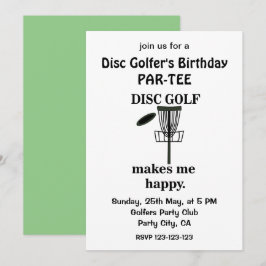 Disk Golf Player Golfers Birthday Disk Golf Inbjudningar