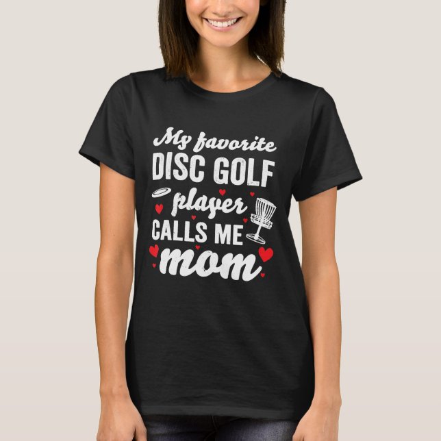Disk Golf Player Mamma Frolf Disks Basket Frolfing T Shirt (Framsida)