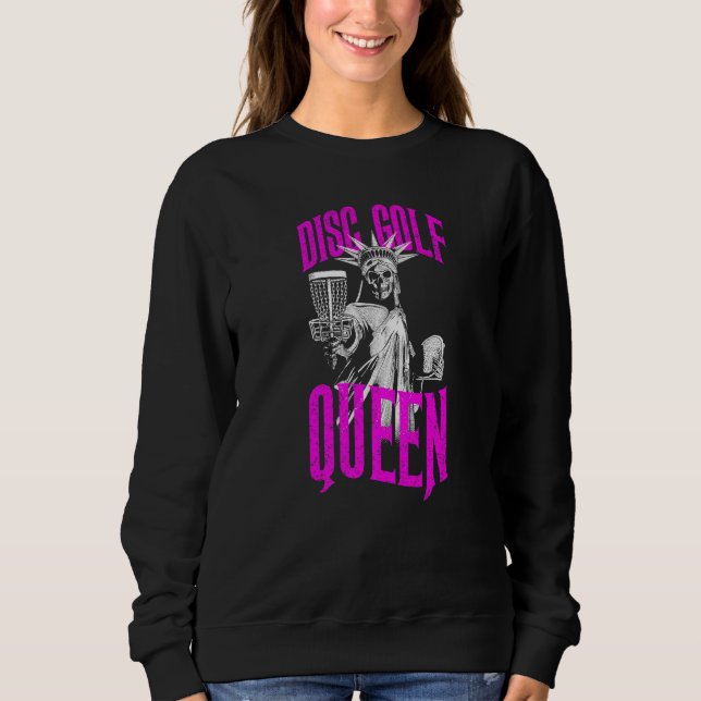 Disk Golf Queen Gothic Frihetsgudinnan Skeleton T Shirt (Framsida)