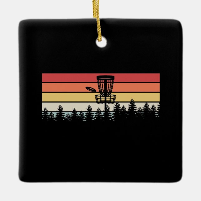 Disk Golf Retro Julgransprydnad Keramik (Framsida)