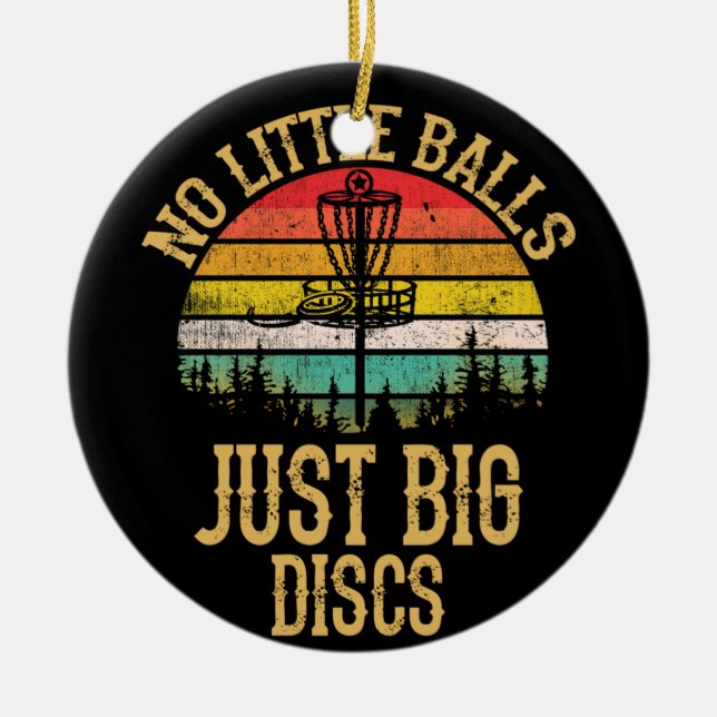 Disk Golf Retro No Little Bollar Disk Golf Gift Julgransprydnad Keramik (Framsidan)