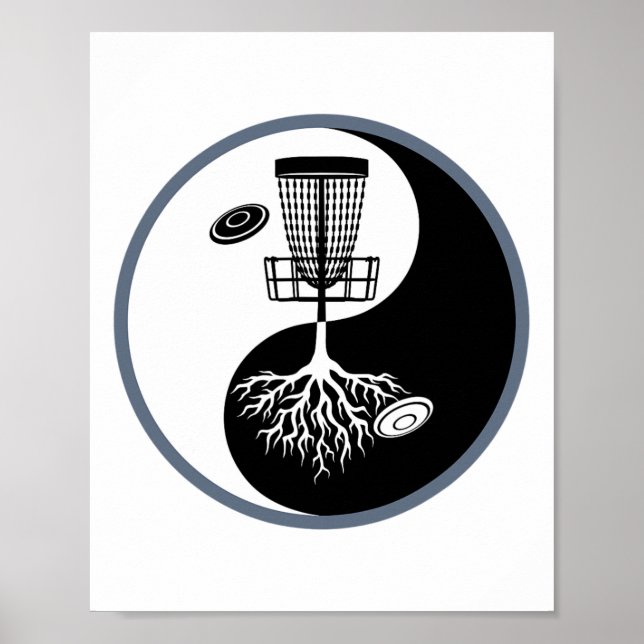Disk Golf S För manar kvinnor - Yin Yang Poster (Framsidan)
