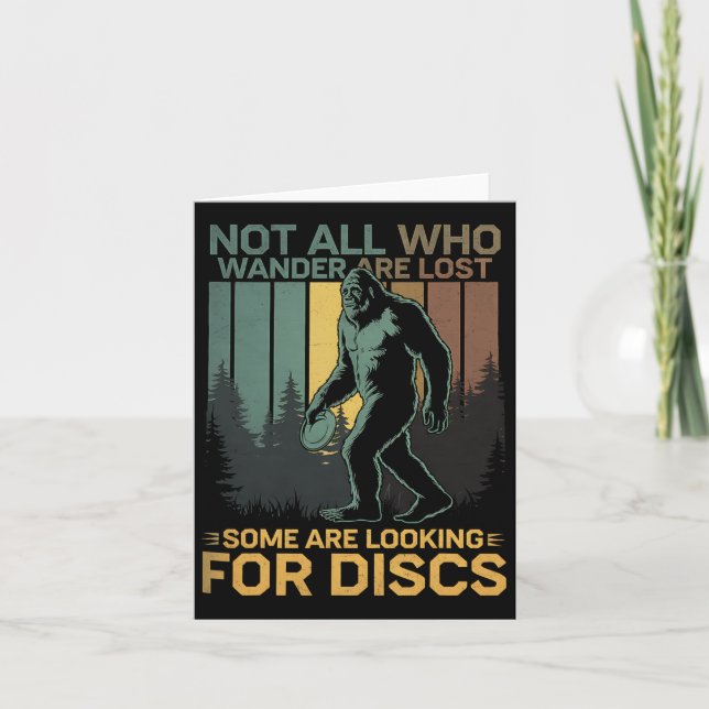 Disk Golf Sasquatch Bigfoot Disk Golfer Funny Disk Kort (Framsida)