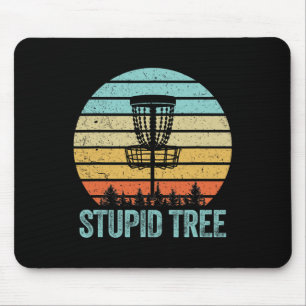 Disk Golf Shirt Funny Stupid Träd Retro Disk Golf Musmatta