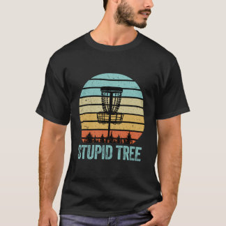 Disk Golf Shirt Funny Stupid Träd Retro Disk Golf T