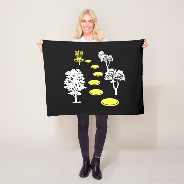 Disk Golf Skogen Disk Golfer Gift Fleecefilt (På plats)