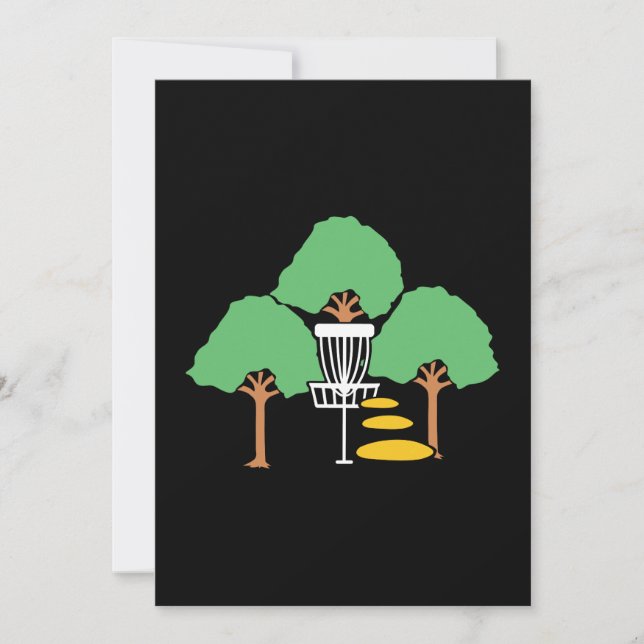 Disk Golf Skogen Disk Golfer Gift Inbjudningar (Framsida)