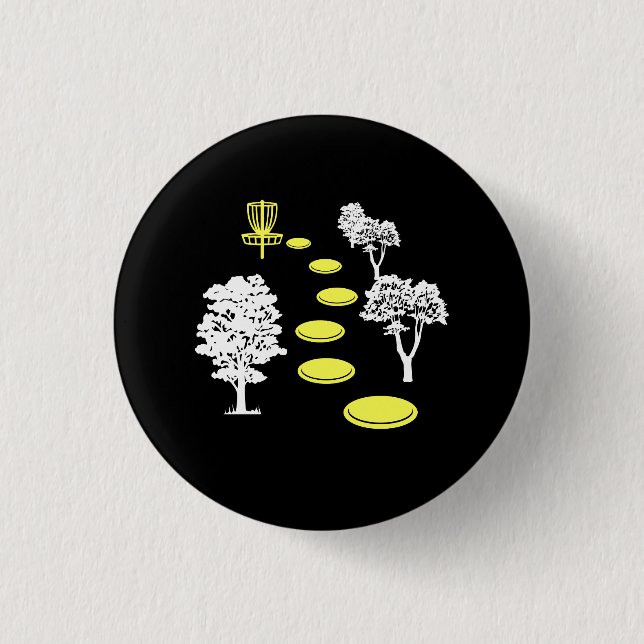 Disk Golf Skogen Disk Golfer Gift Knapp (Framsida)