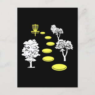Disk Golf Skogen Disk Golfer Gift Vykort