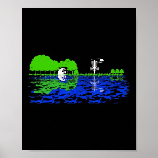 Disk Golf Sunset Guitar Guitarist Player Golfing G Poster (Framsidan)