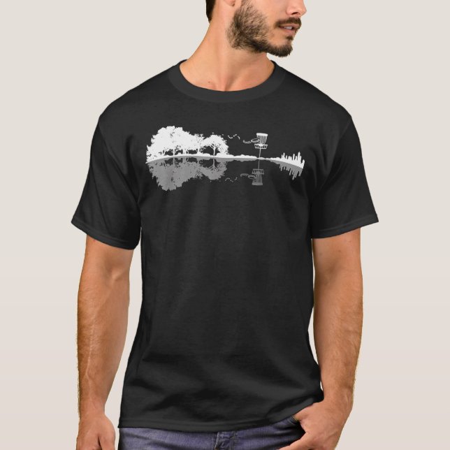 Disk Golf Sunset Guitar Guitarist Player Golfing G T Shirt (Framsida)