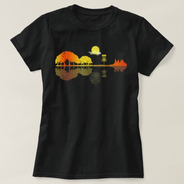 Disk Golf Sunset Guitar Guitarist Player Golfing G T Shirt (Design framsida)