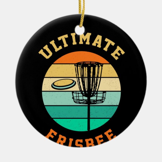 Disk Golf Ultimate Frisbee Julgransprydnad Keramik (Framsidan)