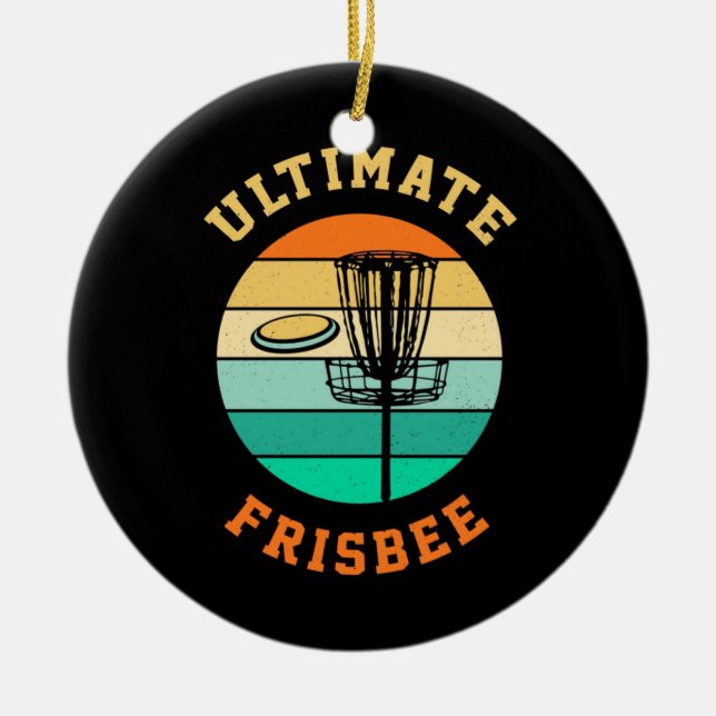 Disk Golf Ultimate Frisbee Julgransprydnad Keramik (Framsidan)