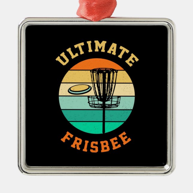 Disk Golf Ultimate Frisbee Julgransprydnad Metall (Framsidan)