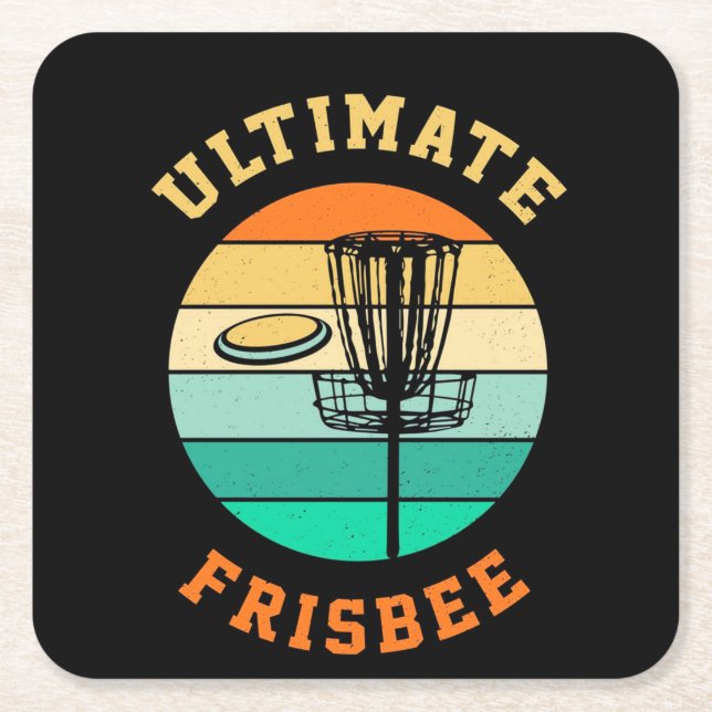 Disk Golf Ultimate Frisbee Underlägg Papper Kvadrat (Framsidan)
