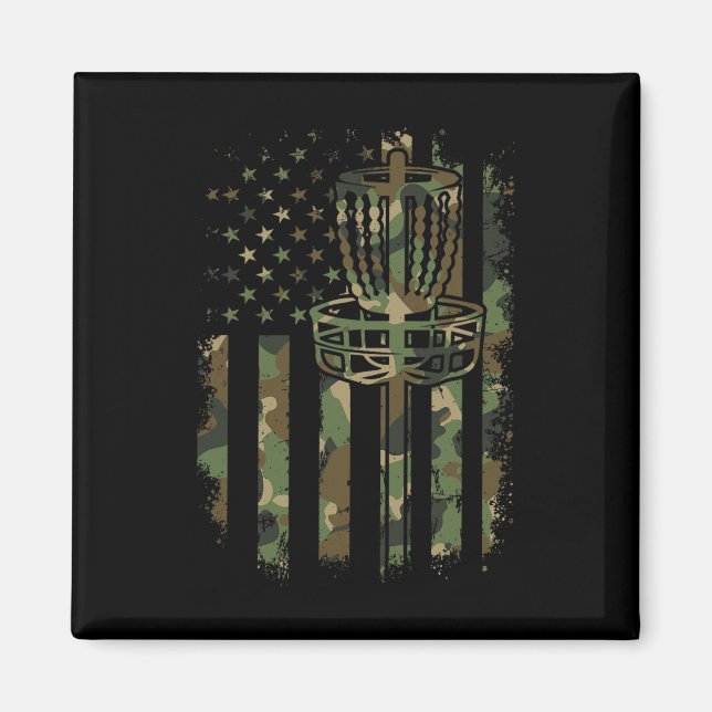 Disk Golf US Flagga Flagga Disk Basket US Flagga D Magnet (Framsidan)