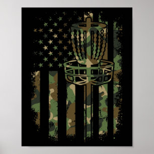 Disk Golf US Flagga Flagga Disk Basket US Flagga D Poster