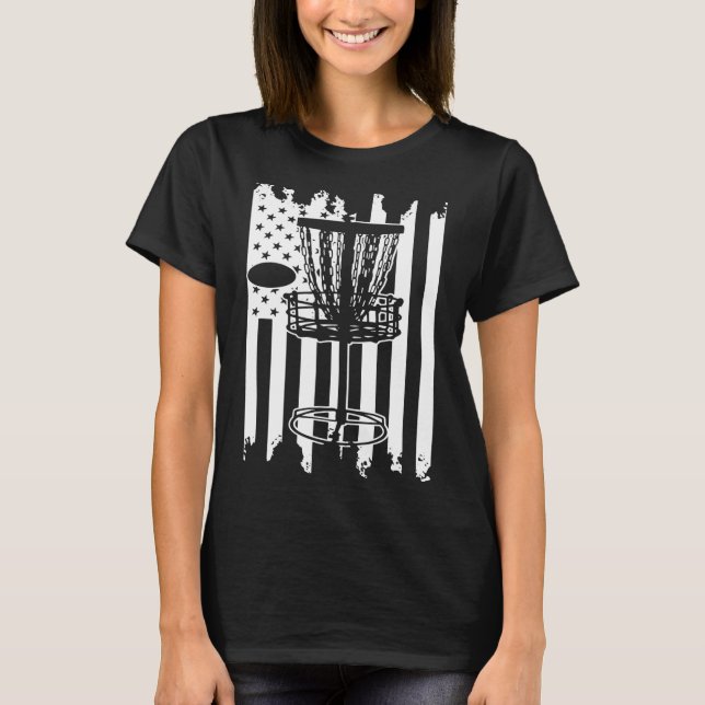 Disk golf USA flagga T Shirt (Framsida)