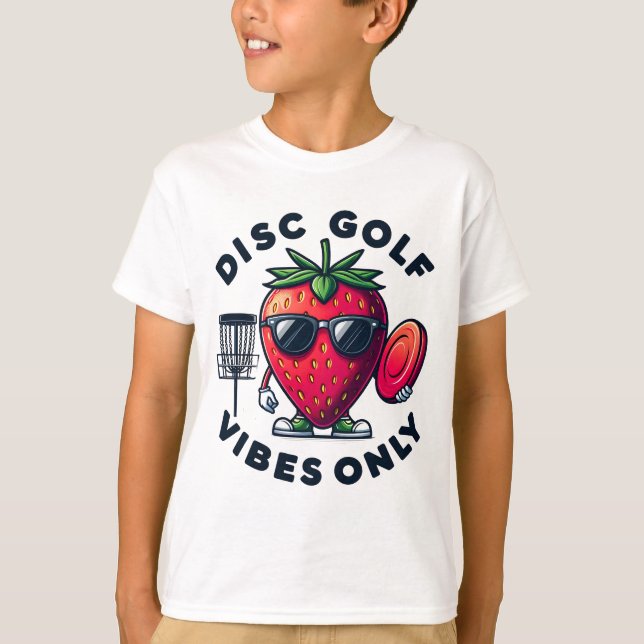 Disk Golf Vibes Endast jordgubbe T Shirt (Framsida)