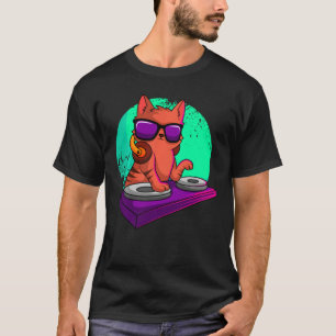 Disk Jockey Cat Radio Klubb Dj Turntablist Deejay T Shirt