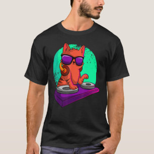 Disk Jockey Cat Radio Klubb Dj Turntablist Deejay T Shirt