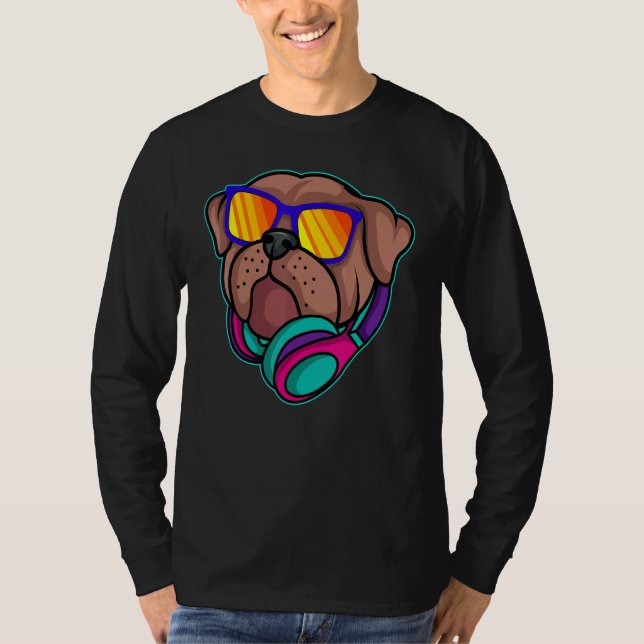 Disk Jockey Pug Radio Klubb Dj Turntablist Deejay  T Shirt (Framsida)