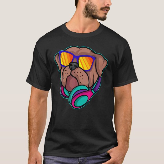 Disk Jockey Pug Radio Klubb Dj Turntablist Deejay  T Shirt (Framsida)