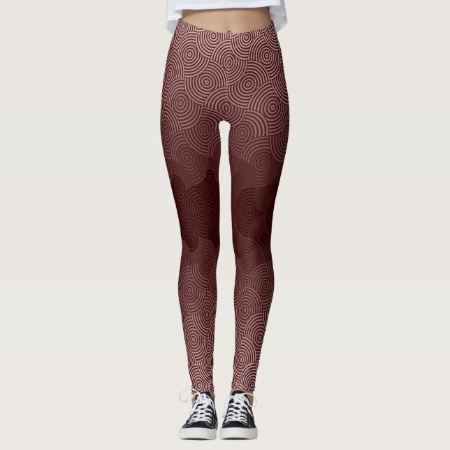 Disk Mönster 02.Grått DRed BG Leggings (Framsida)