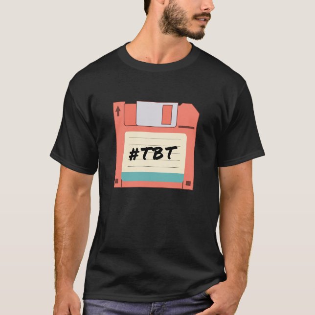 Diskett Torsdagstribut TBT Retro nörd T Shirt (Framsida)