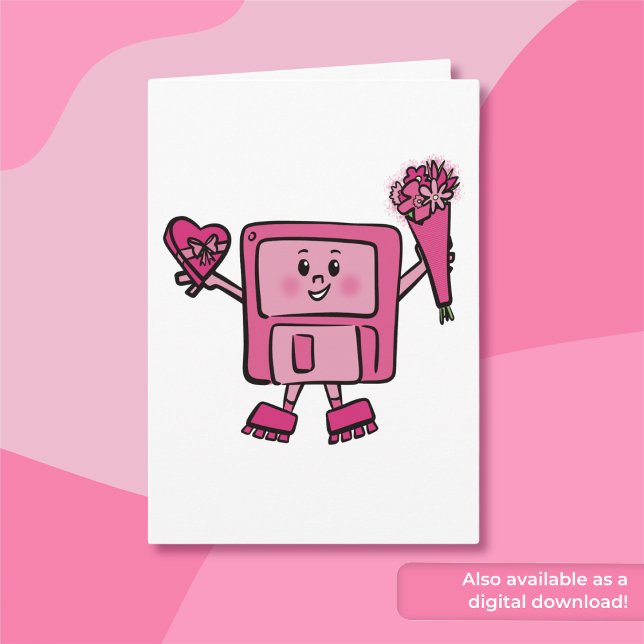 Diskett Valentine med binär Kärlek-kod Kort (Skapare uppladdad)
