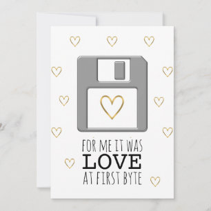 Diskettdator Kärlek vid första byte Valentine Julkort