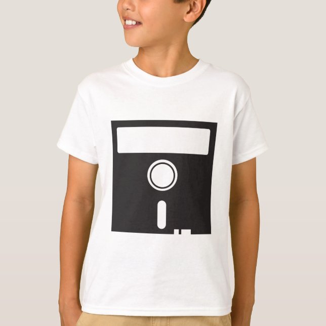 Diskettdiskettdiskett för gammal skooldator t-shirt (Framsida)
