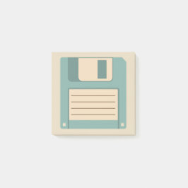 Disketten illustrerade blått och garvar post-it block