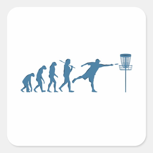 DiskettGolfevolution Fyrkantigt Klistermärke (Framsida)