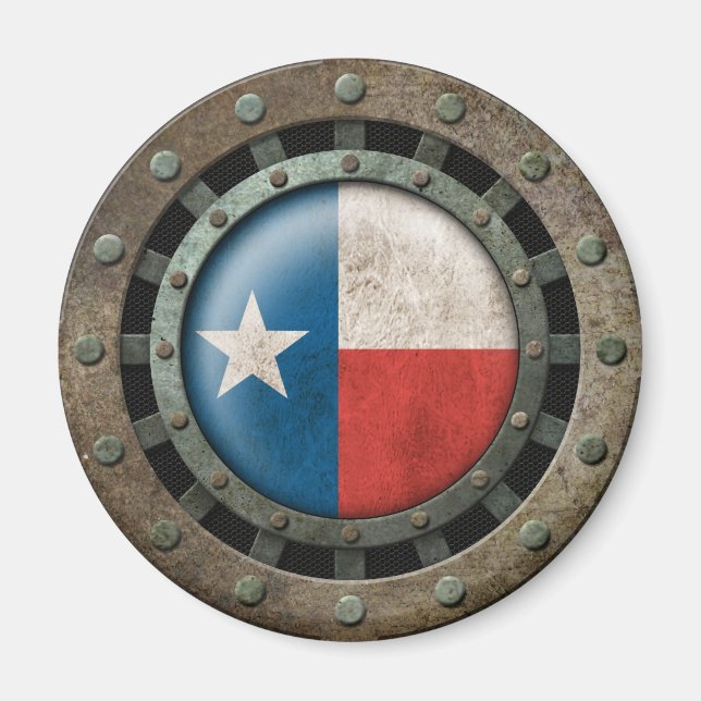 Diskgrafik för Industrial Steel Texas Flagga Magnet (Framsidan)
