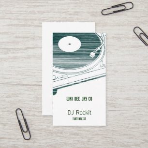 Diskjockey Turntable Scratched Visitkort