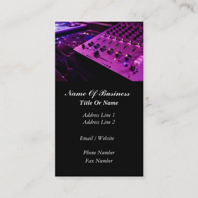 Diskjockeyvisitkort Visitkort (Framsida)