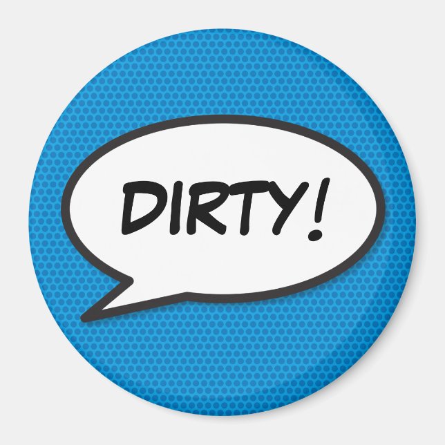 Diskmaskin Smutsig Rolighet Retro Serietidning Pop Magnet (Framsidan)