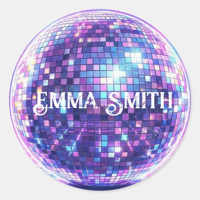 Diskoboll-dekal Runt Klistermärke (Framsida)