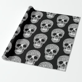 Diskohalloween spegel boll skalle presentpapper
