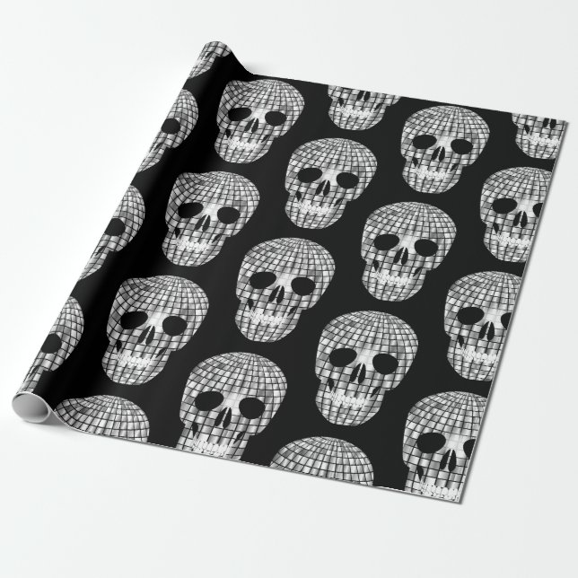 Diskohalloween spegel boll skalle presentpapper (Utrullad)